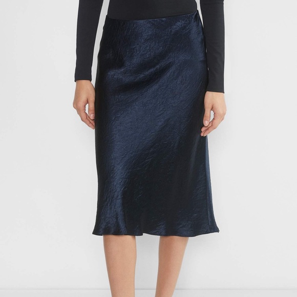 Dresses & Skirts - Monk & Lou Satin Midi Skirt | Navy